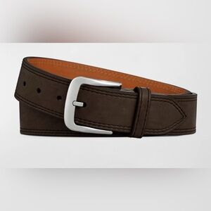 Men’s Shinola Double Stitch Leather Belt – Dark Brown, Size 36